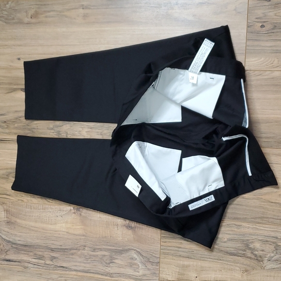 Zara Black Plus Size Cropped Fit Trouser Pants - Picture 8 of 12